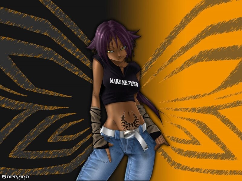 anime girl with purple hair