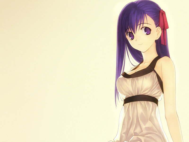 anime girl with purple hair