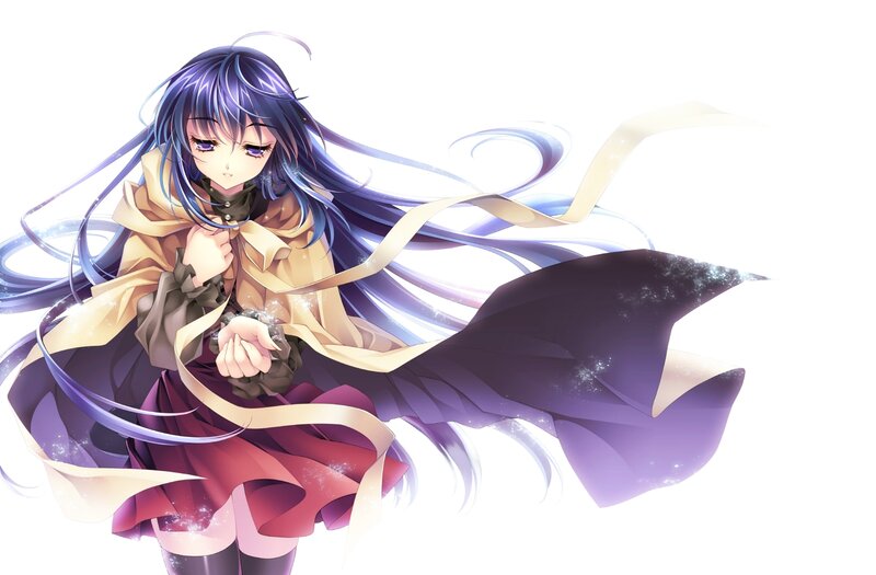 anime girl with purple hair