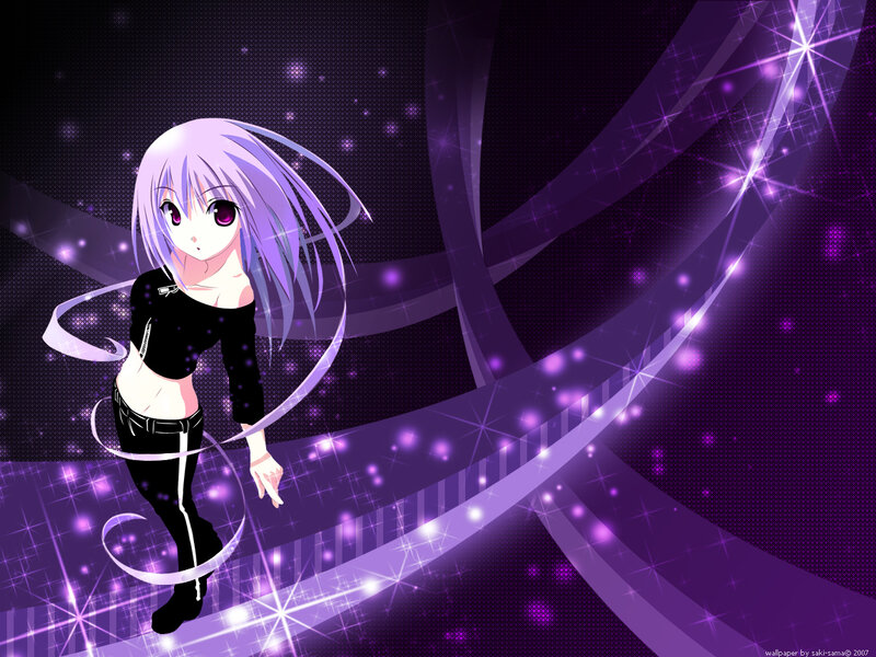 anime girl with purple hair