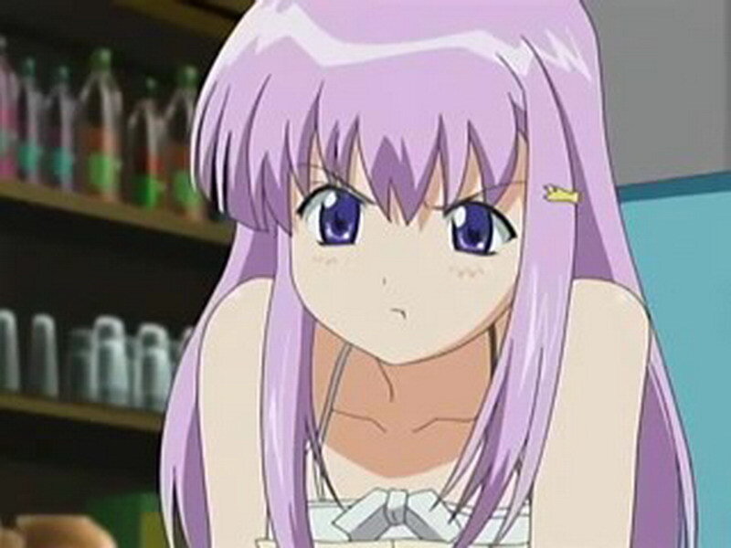 anime girl with purple hair