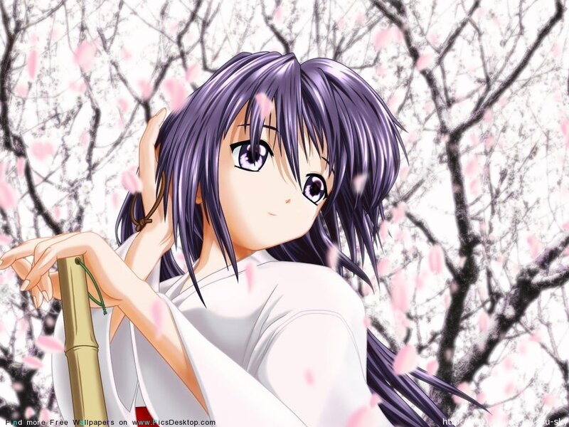 anime girl with purple hair