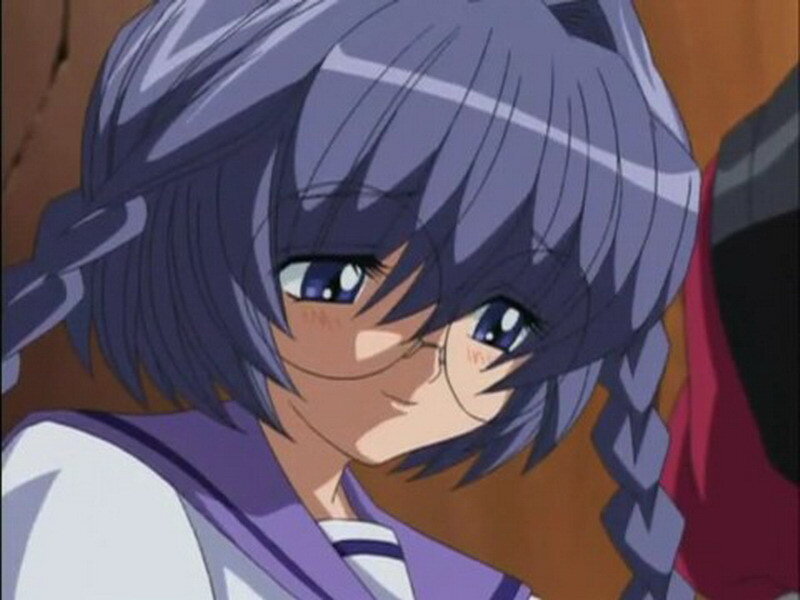 anime girl with purple hair
