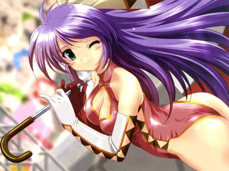 anime girl with purple hair