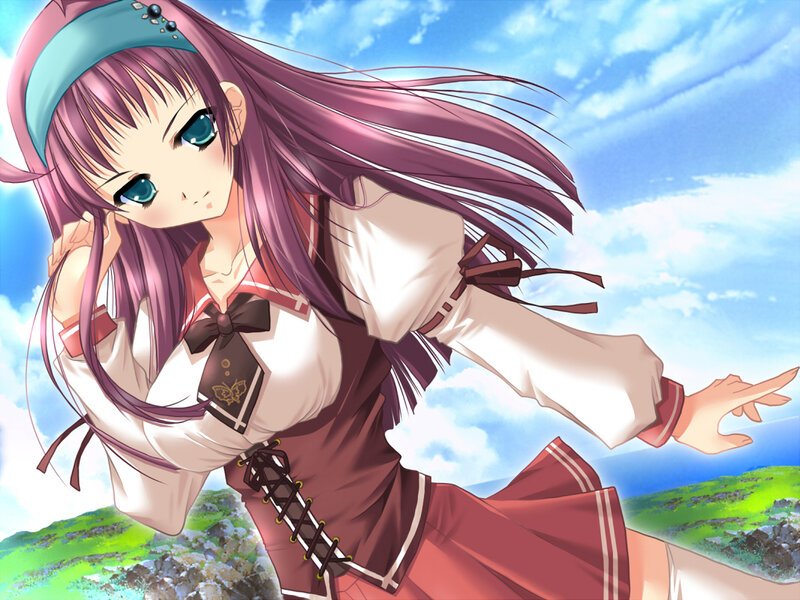 anime girl with purple hair