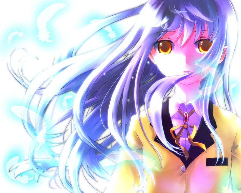 anime girl with purple hair