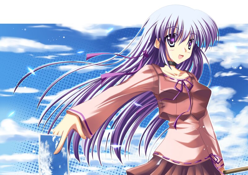 anime girl with purple hair