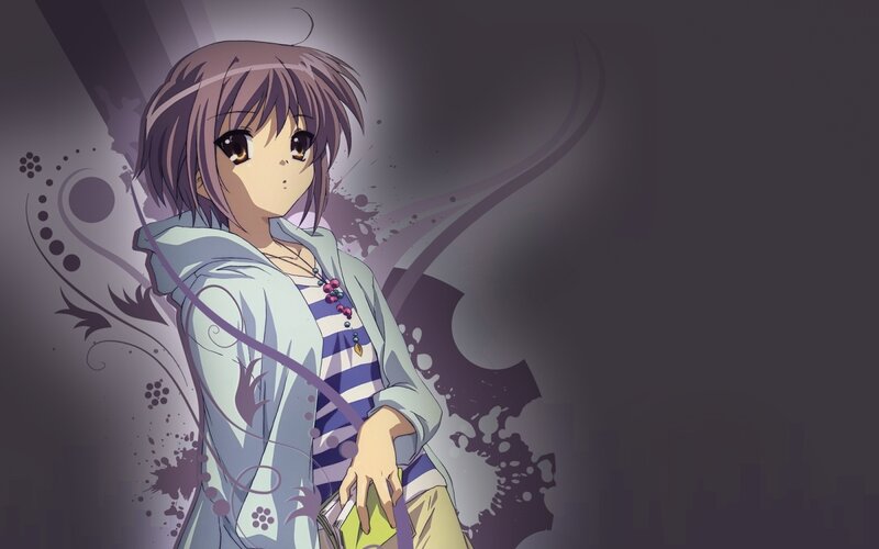 anime girl with purple hair