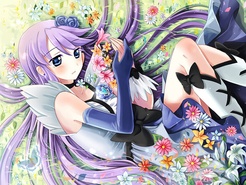 Anime girl with purple hair