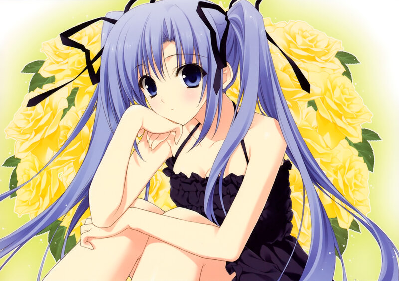 anime girl with purple hair