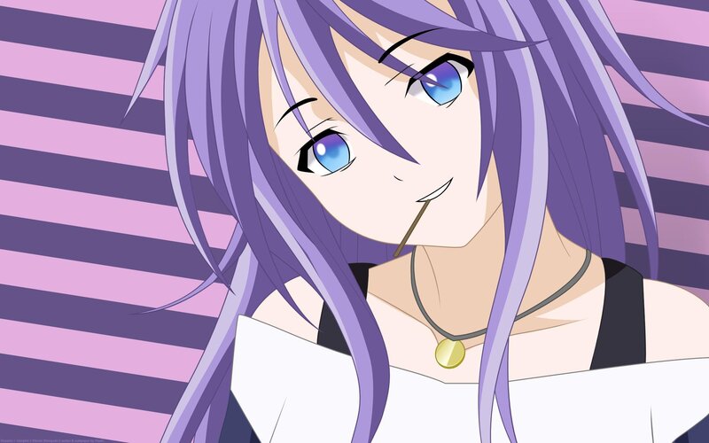 anime girl with purple hair