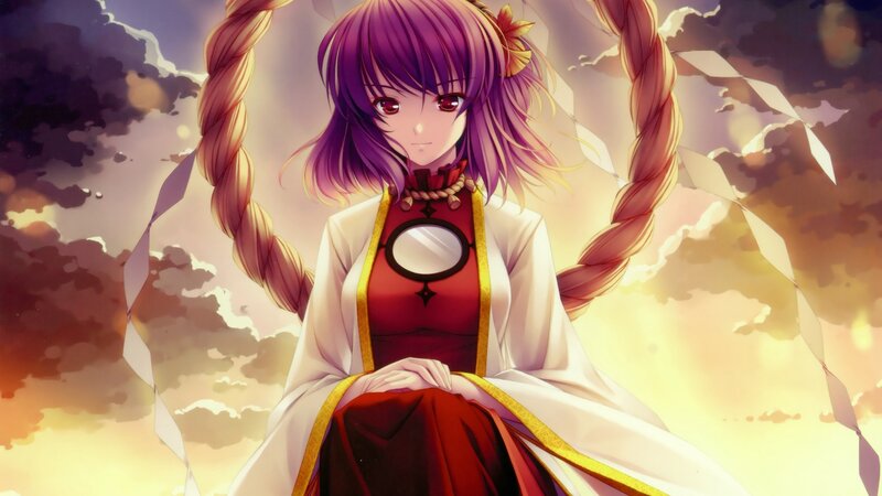 anime girl with purple hair