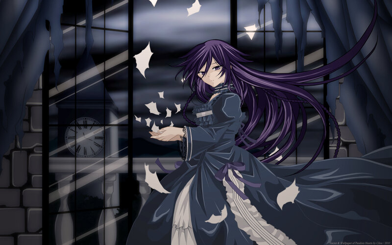 anime girl with purple hair