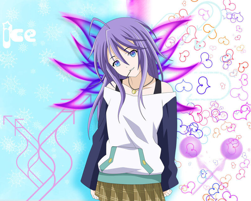 anime girl with purple hair