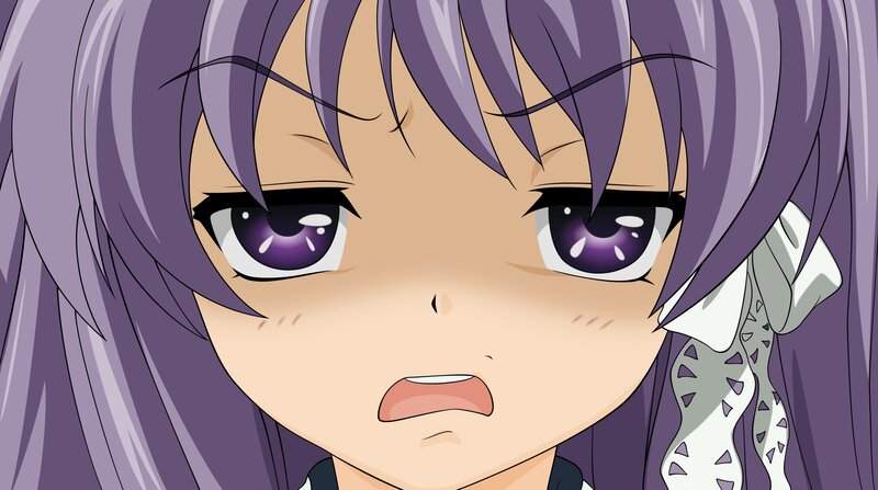 anime girl with purple hair
