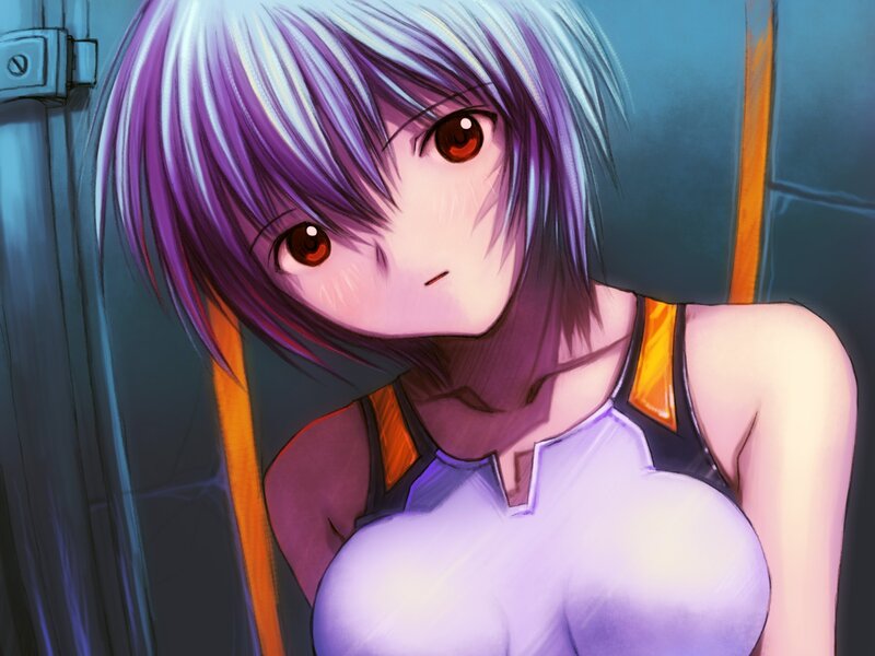 anime girl with purple hair