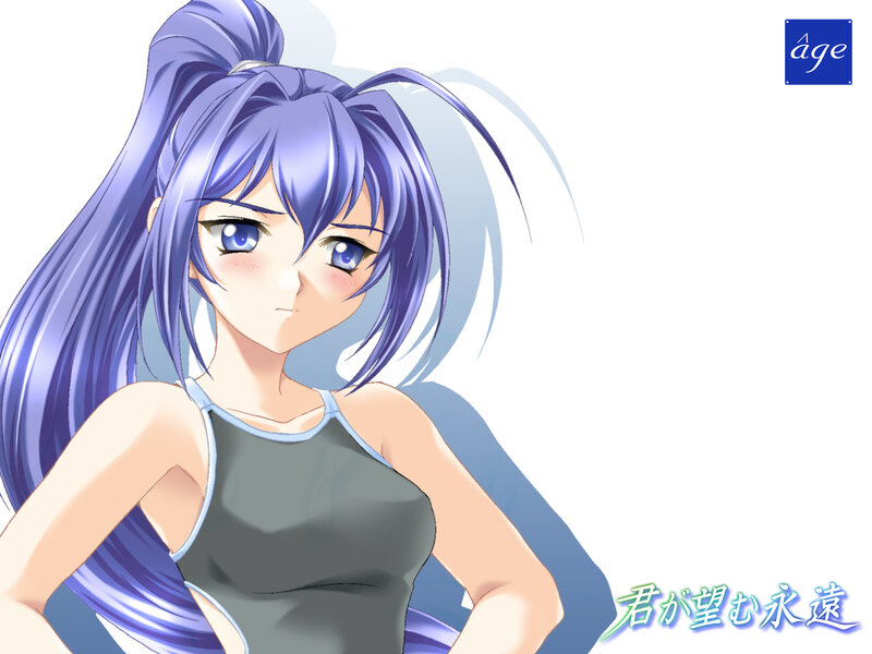anime girl with purple hair