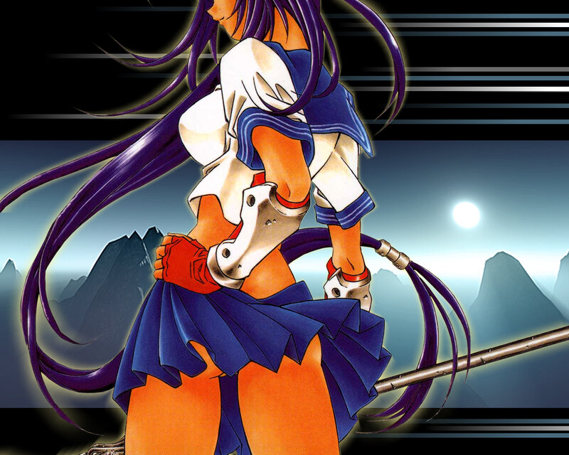 anime girl with purple hair