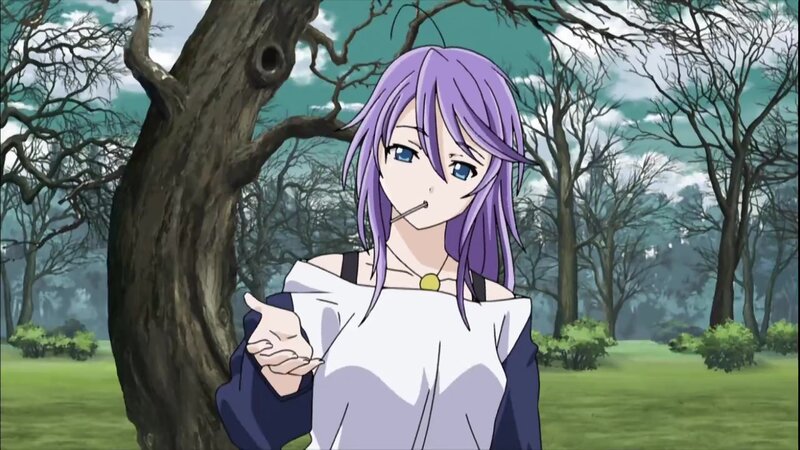 anime girl with purple hair