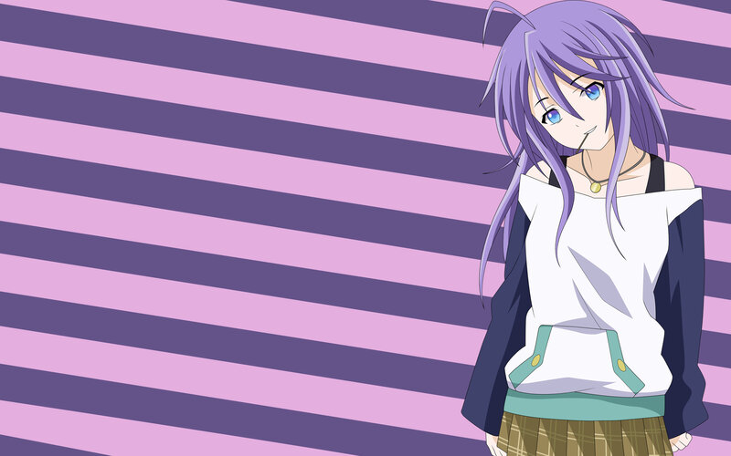 anime girl with purple hair