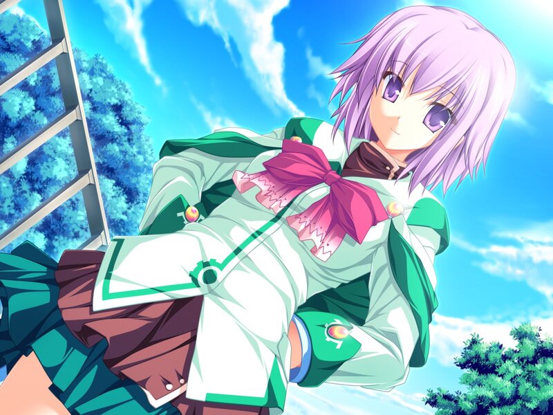 anime girl with purple hair
