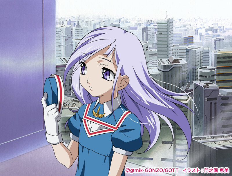 anime girl with purple hair