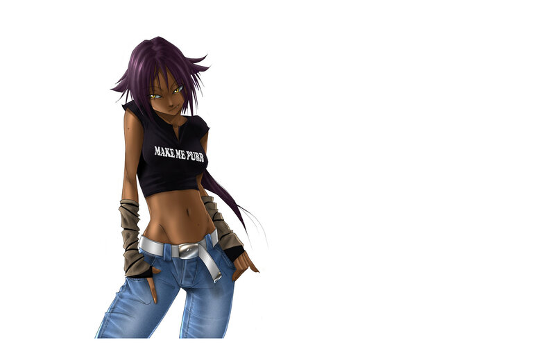 anime girl with purple hair