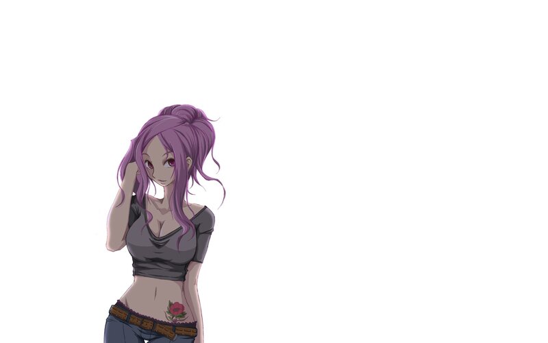 anime girl with purple hair