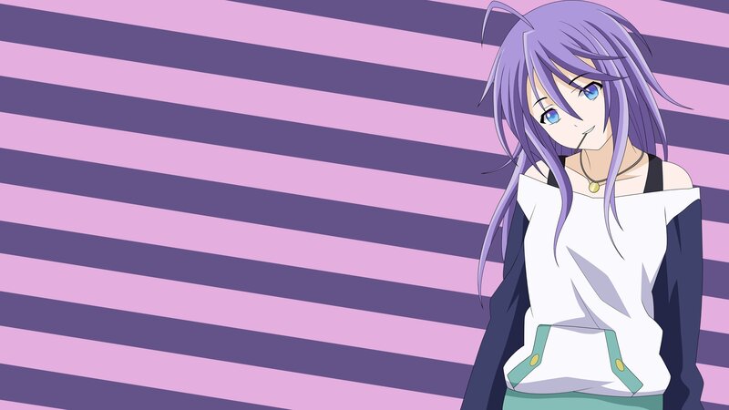anime girl with purple hair