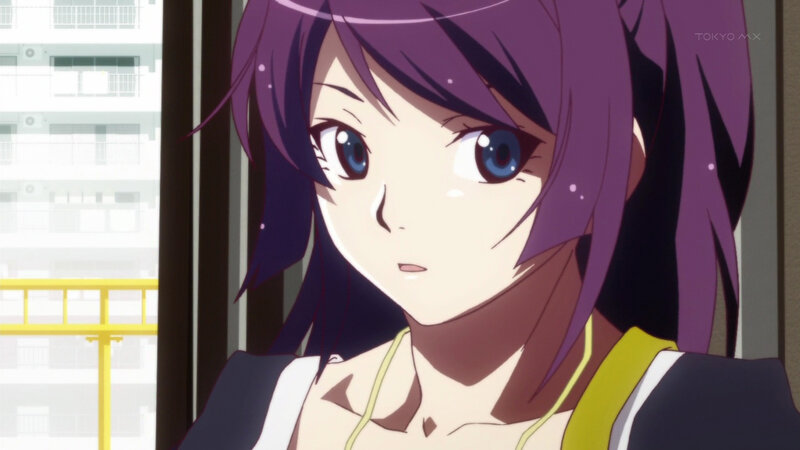 anime girl with purple hair