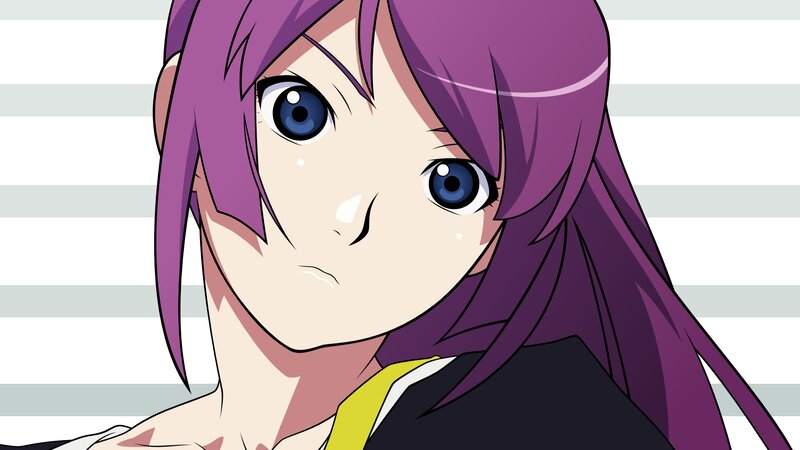 anime girl with purple hair