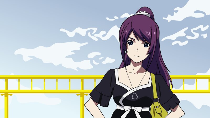 anime girl with purple hair