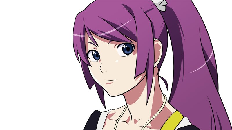 anime girl with purple hair