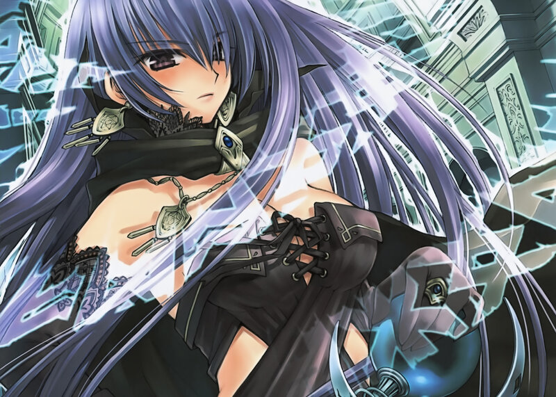 anime girl with purple hair