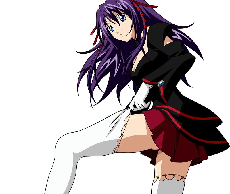 anime girl with purple hair