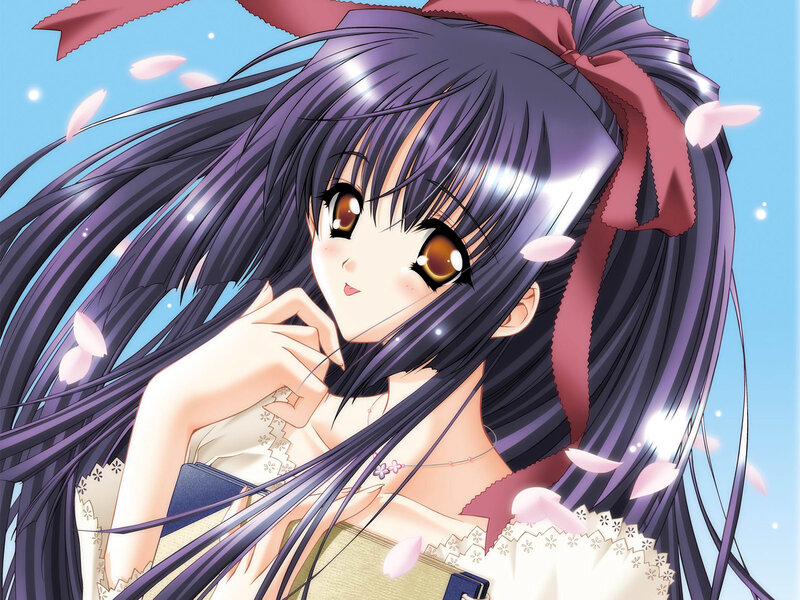 anime girl with purple hair