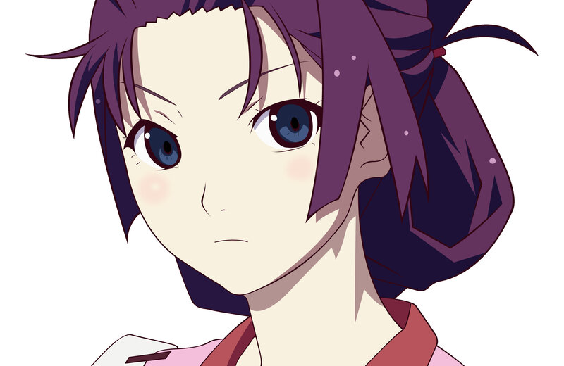 anime girl with purple hair