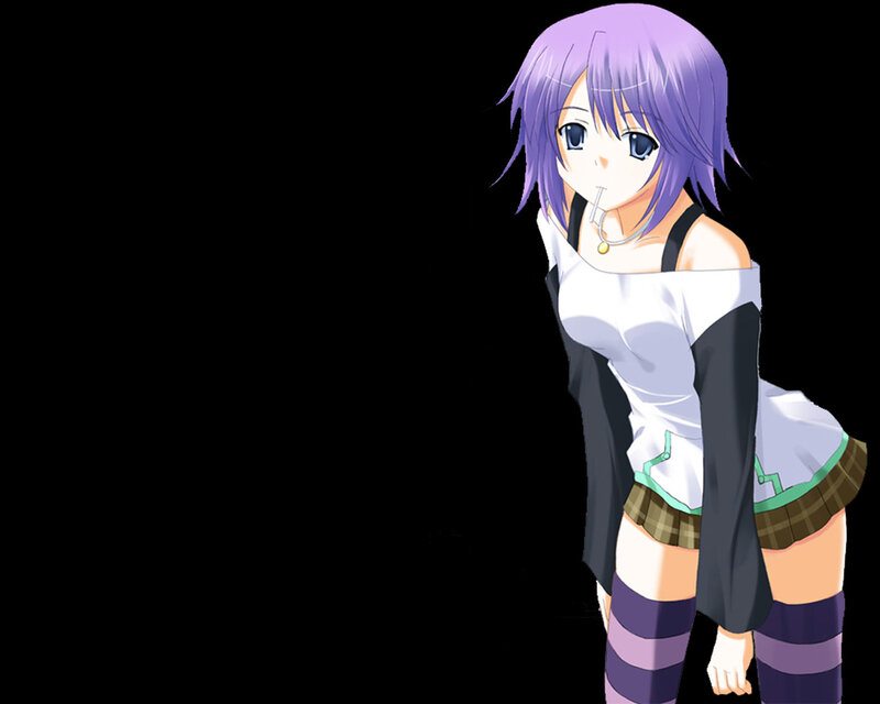 anime girl with purple hair
