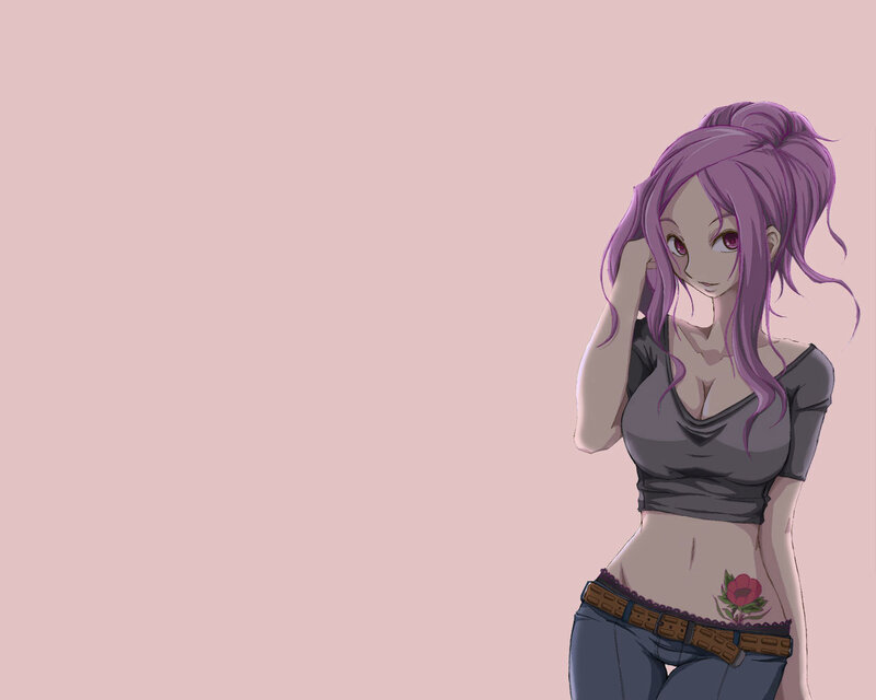 anime girl with purple hair