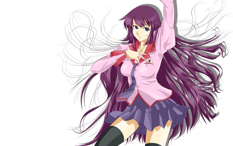 anime girl with purple hair