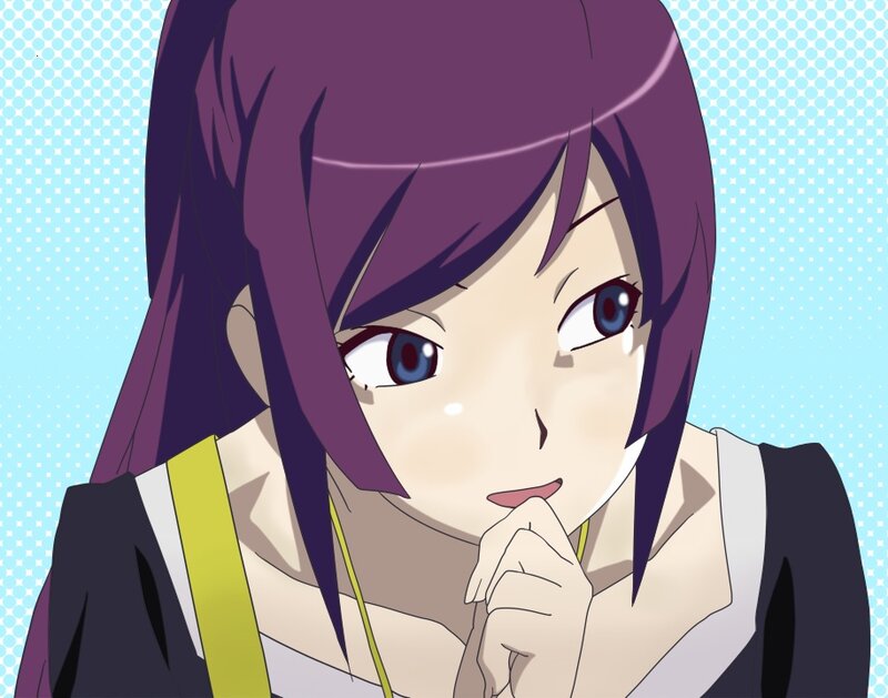 anime girl with purple hair