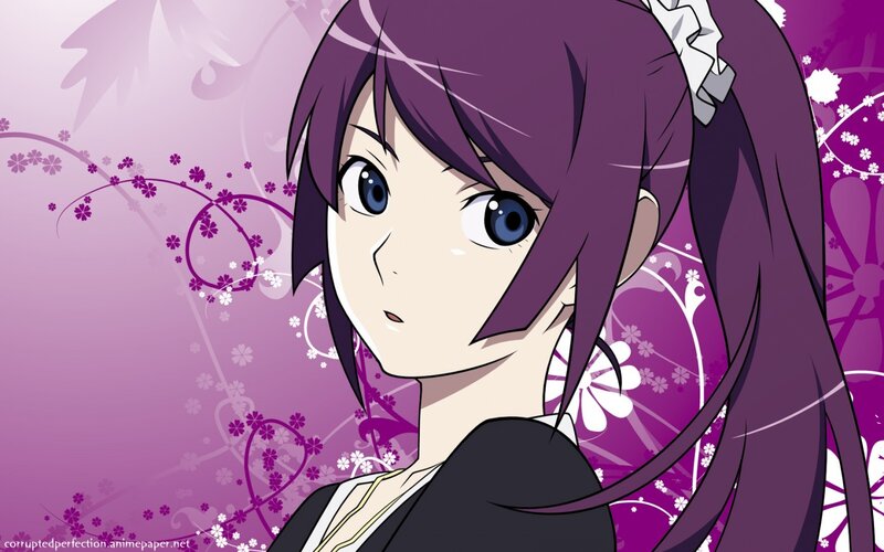 anime girl with purple hair
