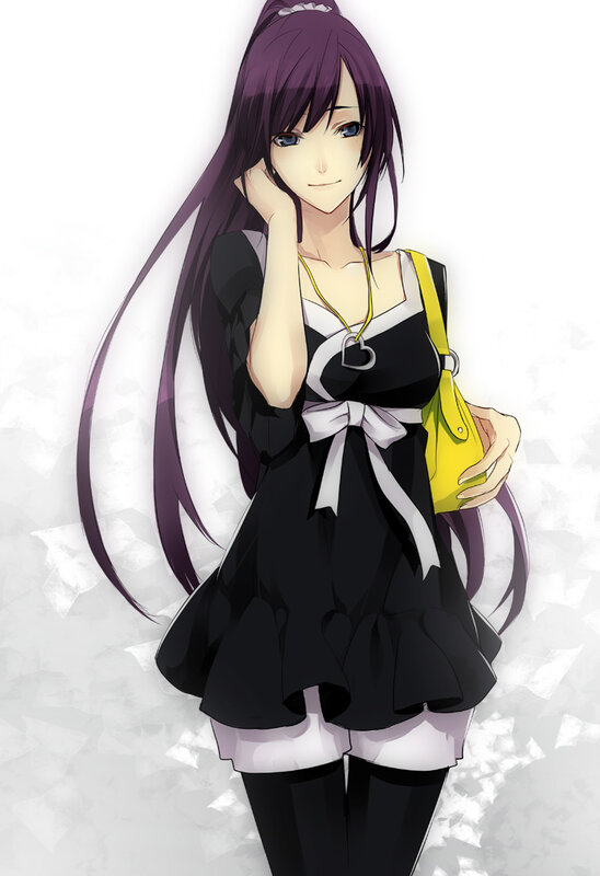 anime girl with purple hair