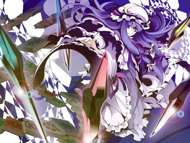 anime girl with purple hair