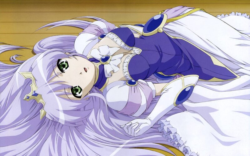 anime girl with purple hair
