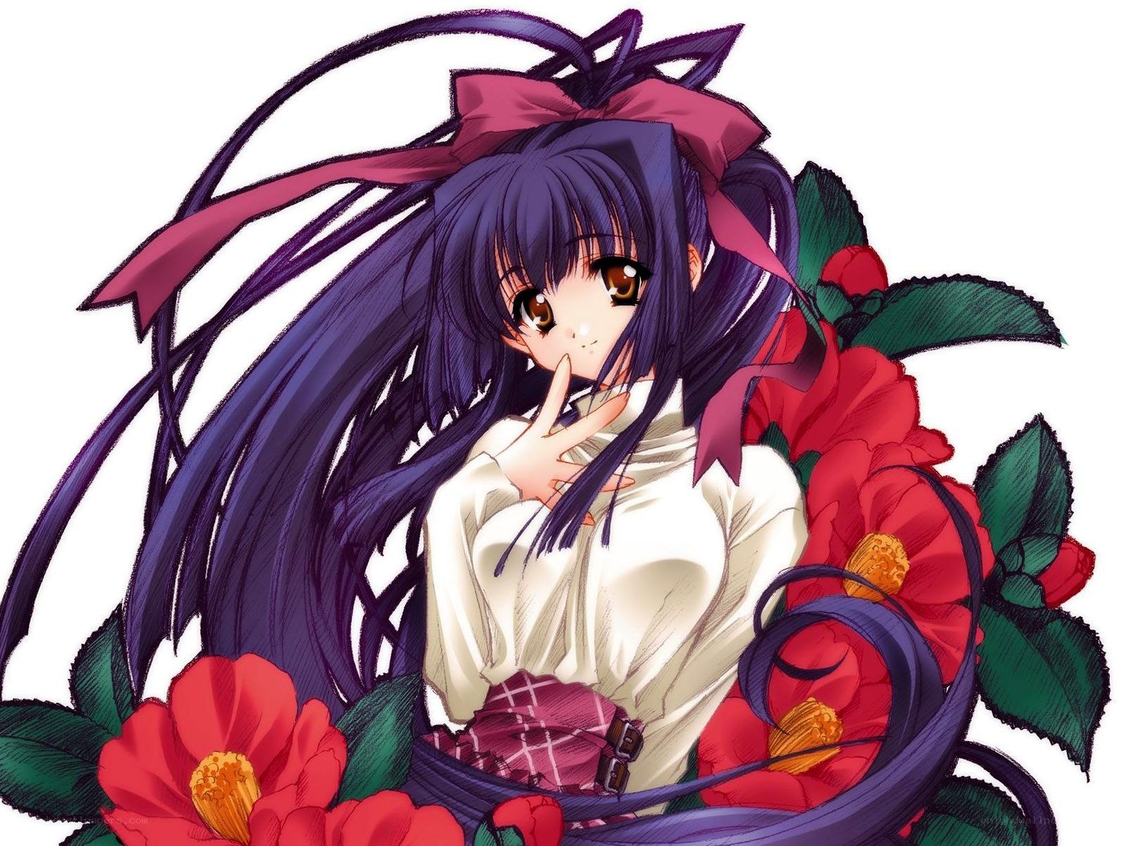 anime girl with purple hair