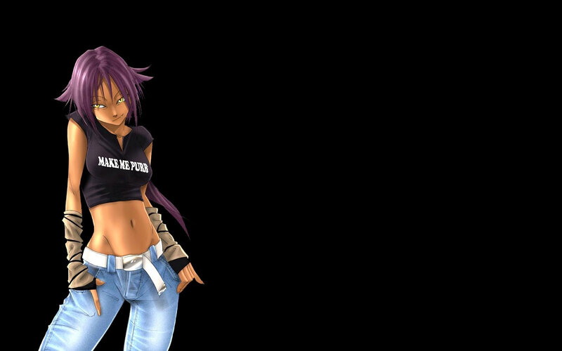 anime girl with purple hair