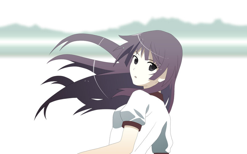 anime girl with purple hair