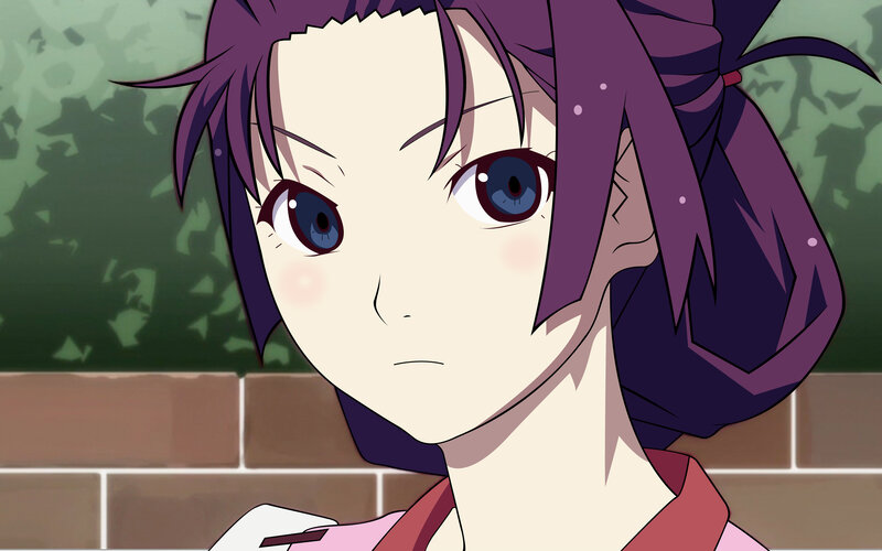 anime girl with purple hair
