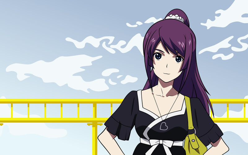 anime girl with purple hair